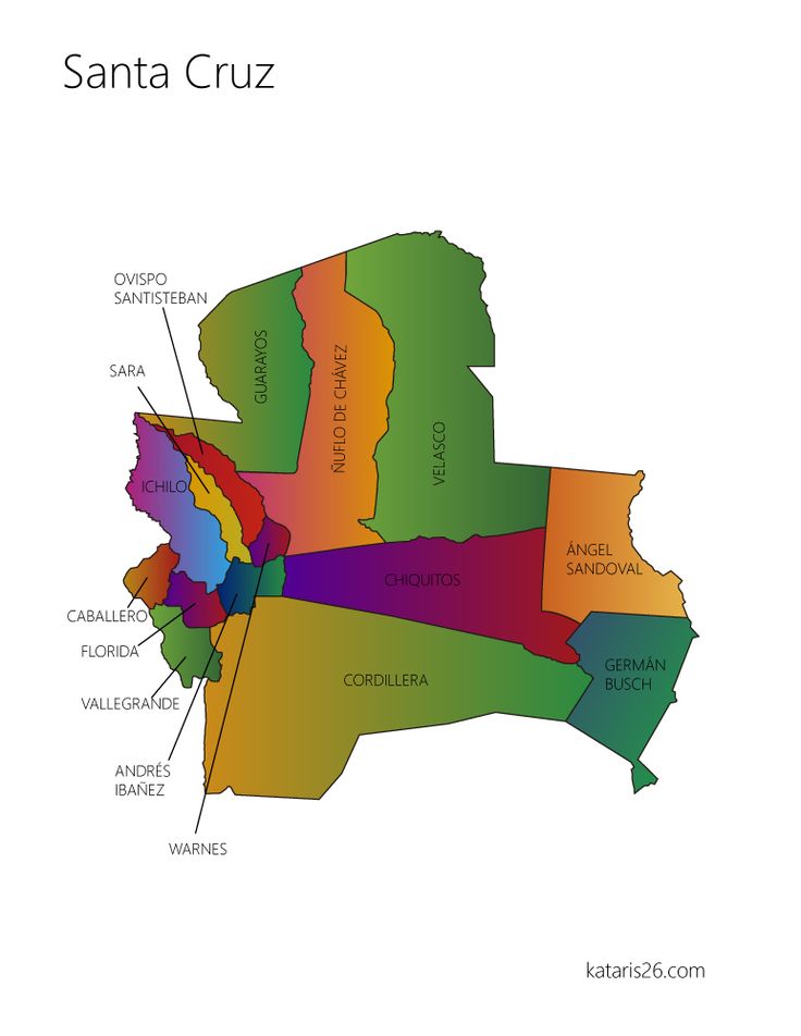Mapa de provincias del departamento de Santa Cruz